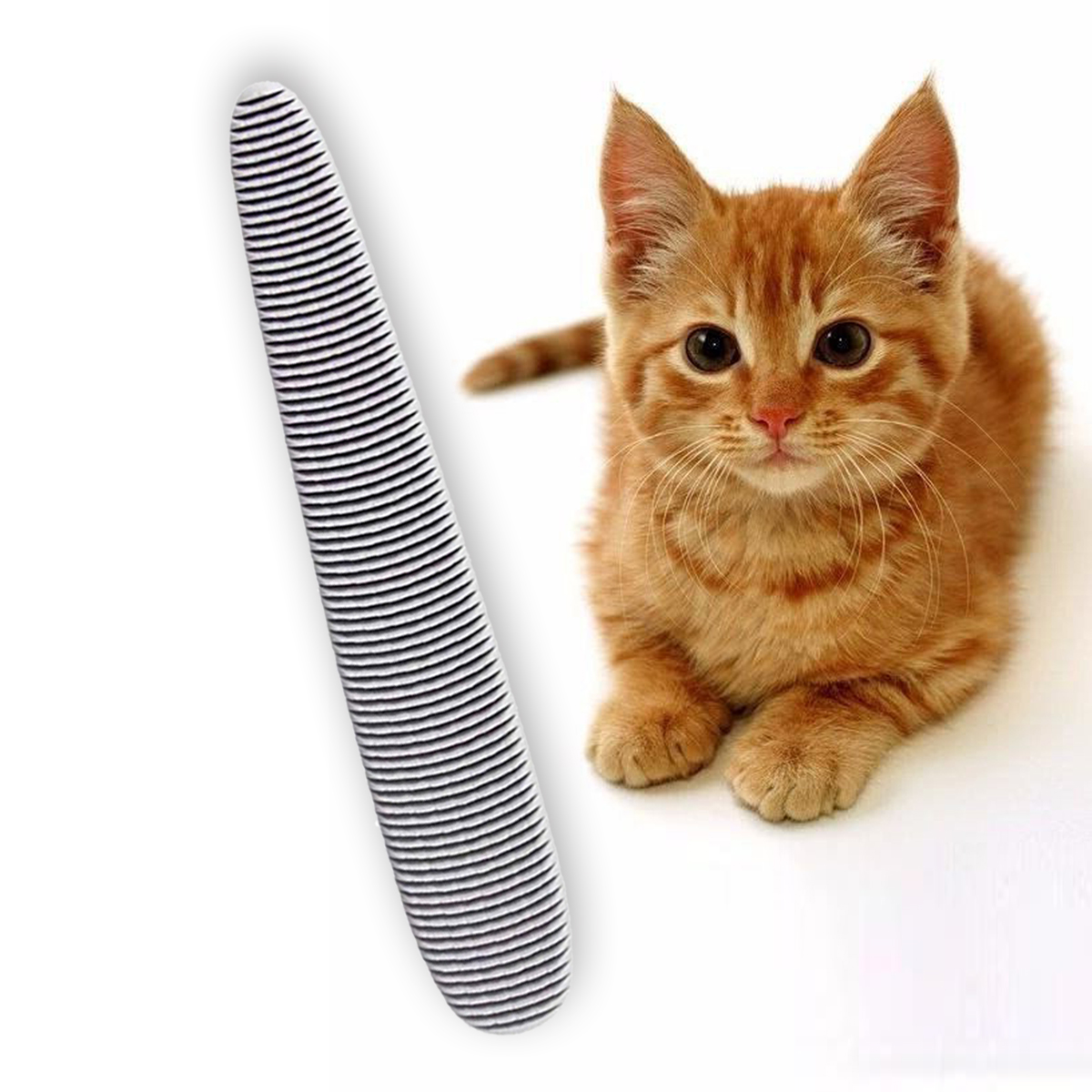 

Щетка для вычесывания шерсти Pets & Friends, с имитацией кошачьего языка, серая, 3,6х21 см, Серый, PFBRSH301