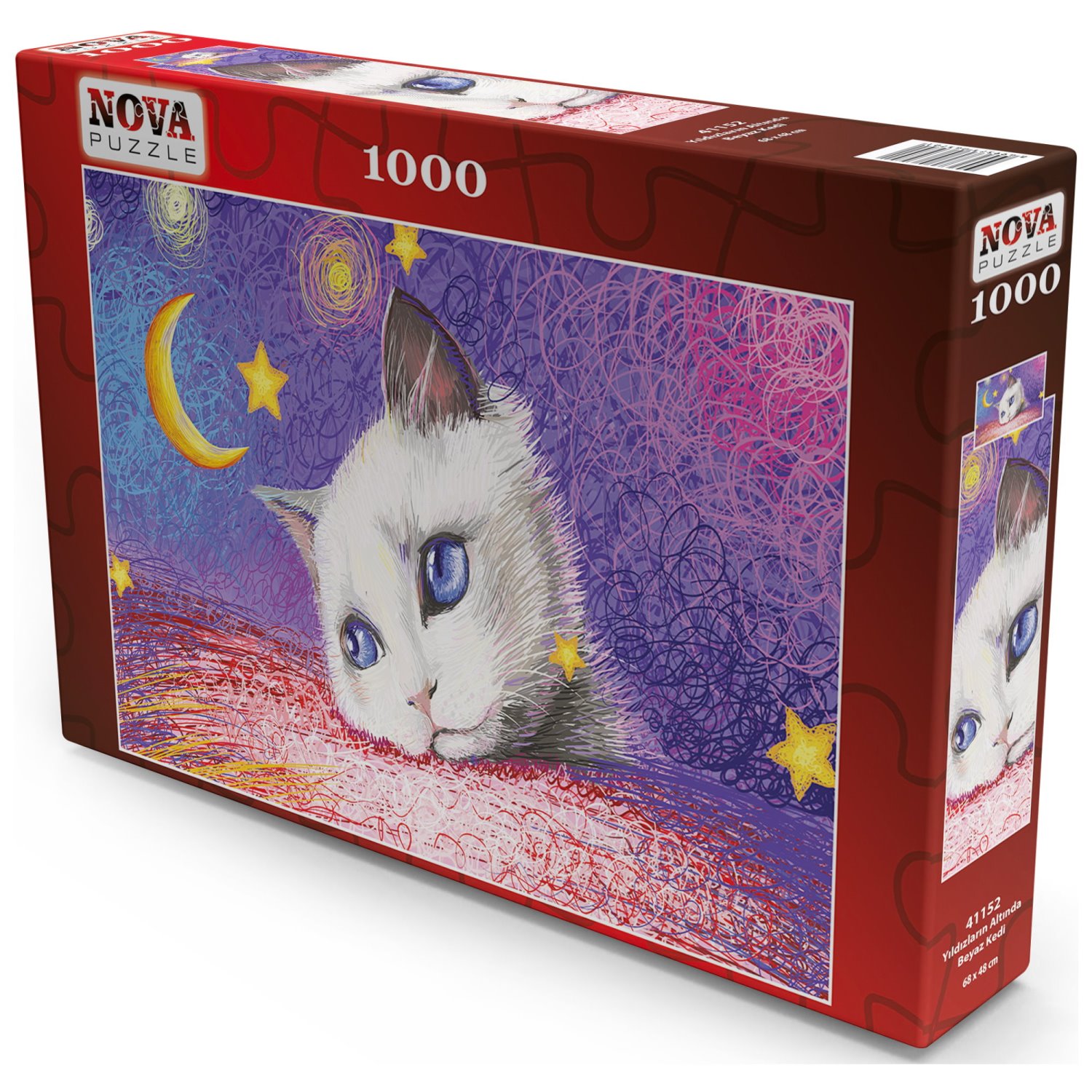 

Пазл Nova Puzzle 1000 дет Под звездами Белый кот, NVживотные