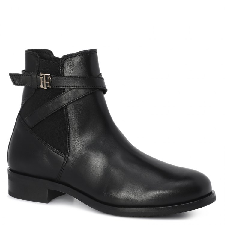 фото Женские ботинки челси tommy hilfiger th hardware on belt flat boot цв. черный 41 eu