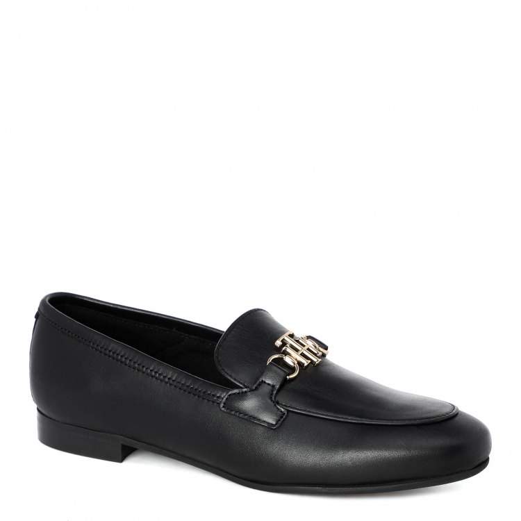 фото Женские полуботинки лоферы tommy hilfiger th hardware leather loafer цв. черный 41 eu