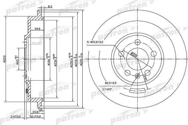 

Тормозной барабан PATRON PDR1493