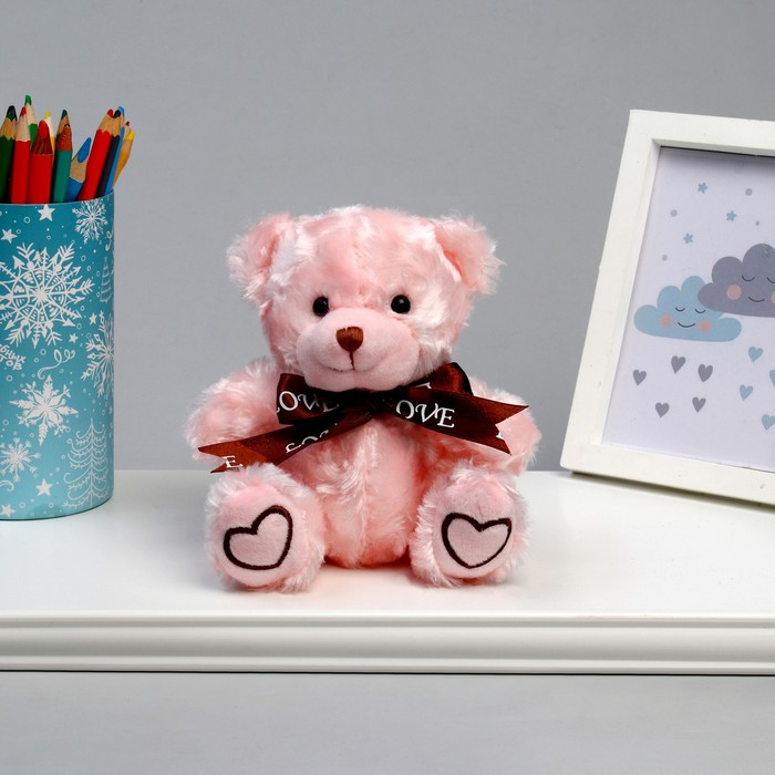 фото Мягкая игрушка «мишка», 15 см, цвет розовый nobrand