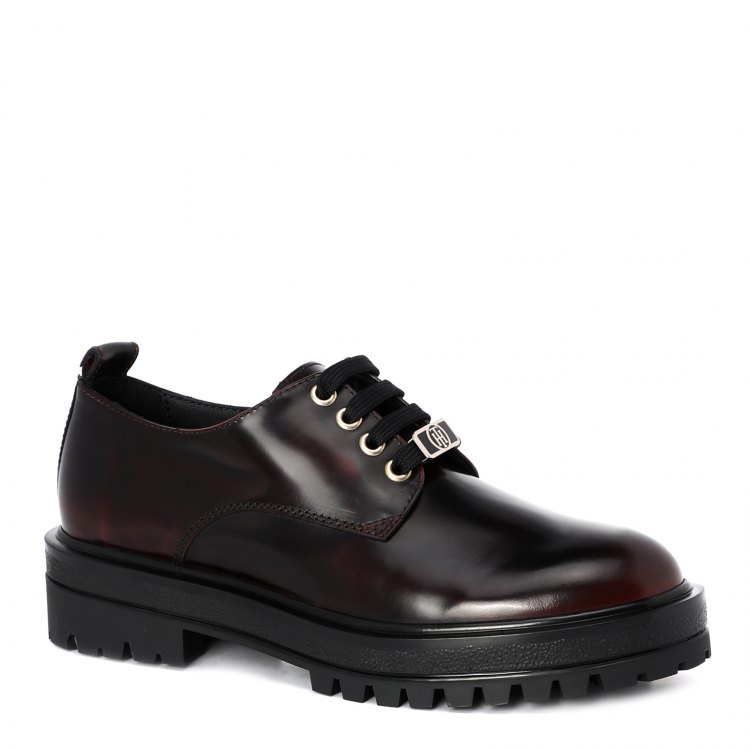 фото Женские полуботинки tommy hilfiger polished leather lace up shoe цв. бордовый 41 eu