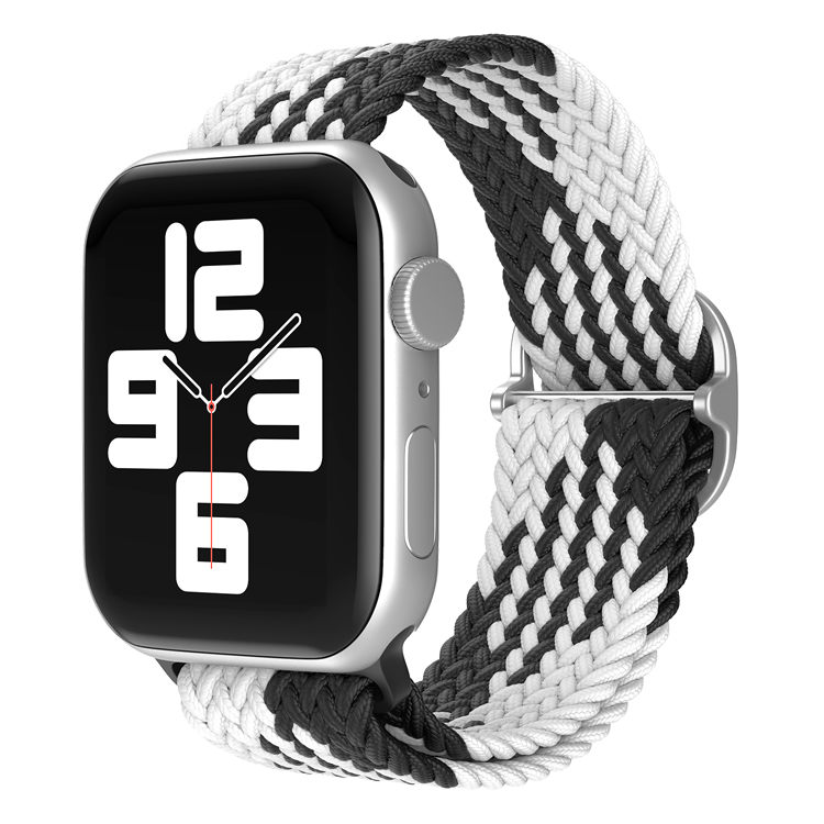 

Ремешок для Apple Watch 1-9/SE (38/40/41 мм), черно-белый, Черный;белый, Ремешок для Apple Watch 1-9 / SE (38/40/41 мм), регулируемый по длине