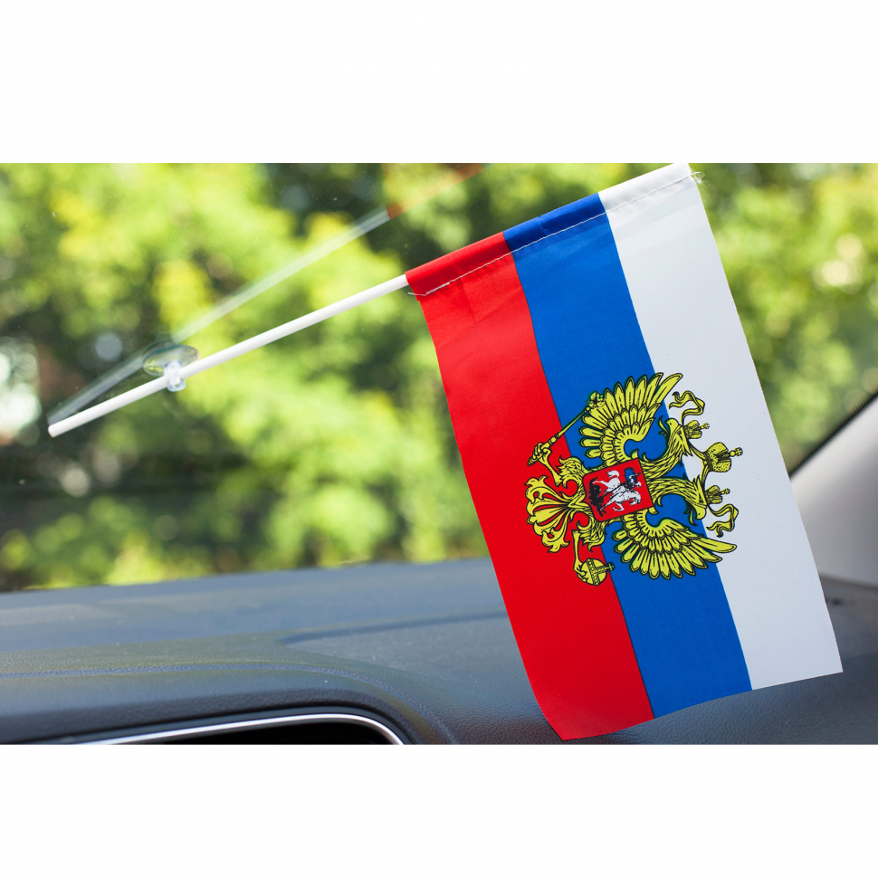 

Флажок РФ с присоской в машину