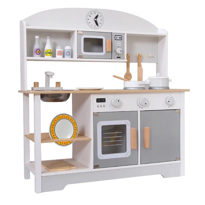 Детская игровая кухня Тусик деревянная большая игровой набор повар хозяйка с аксессуарами игровой модуль кухня