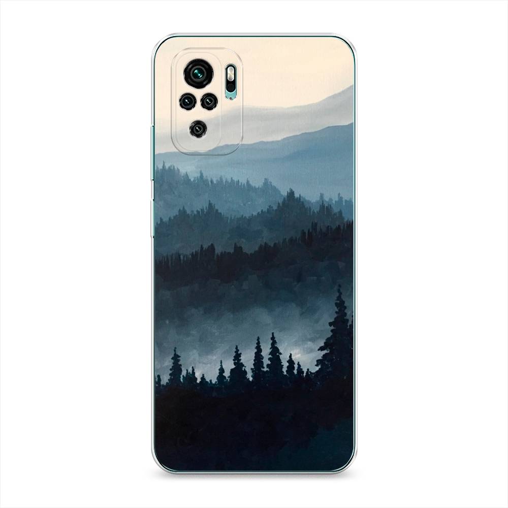фото Силиконовый чехол "туманные горы" на xiaomi redmi note 10 awog