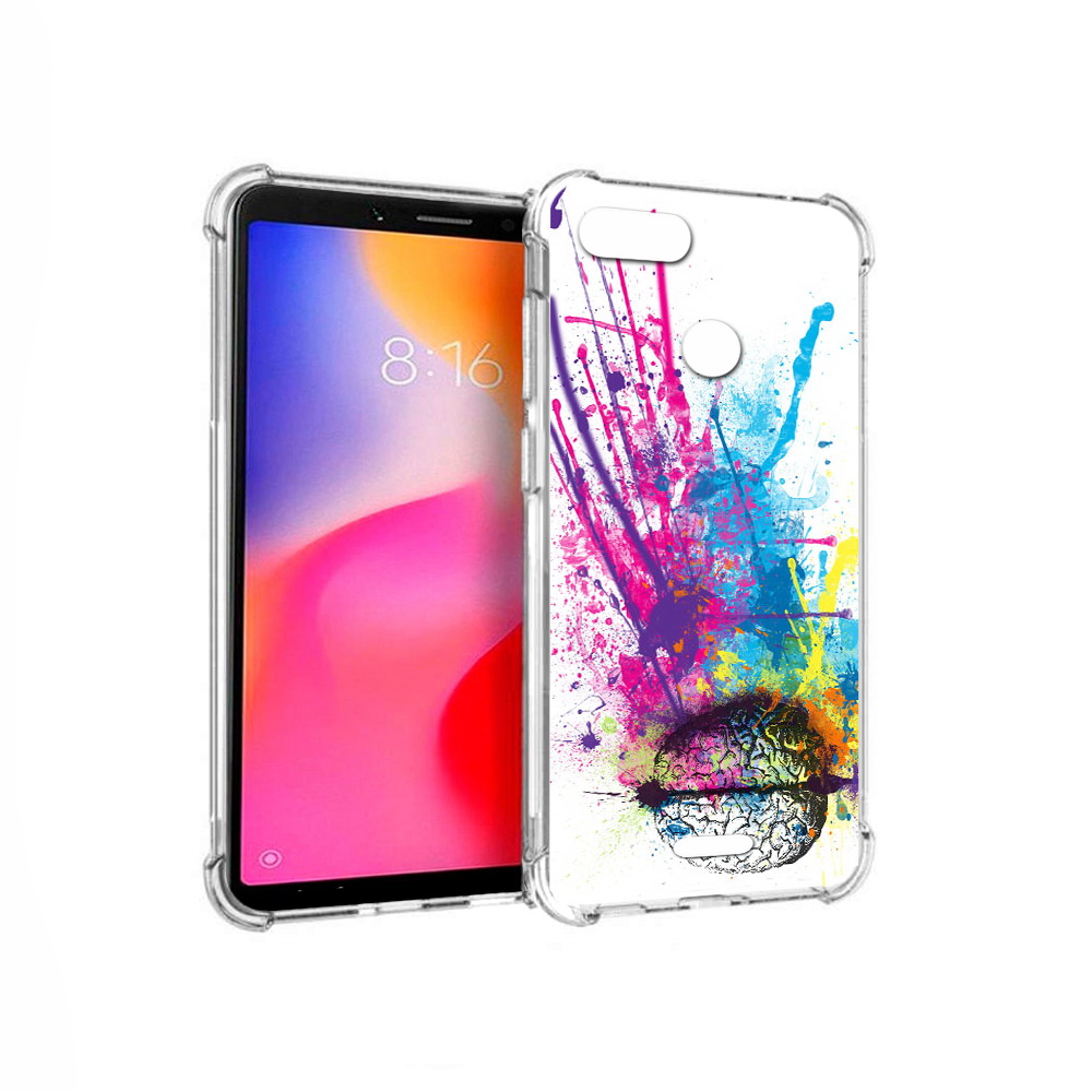 

Чехол MyPads Tocco для Xiaomi Redmi 6 яркий красочный мозг (PT113762.304.710), Прозрачный, Tocco