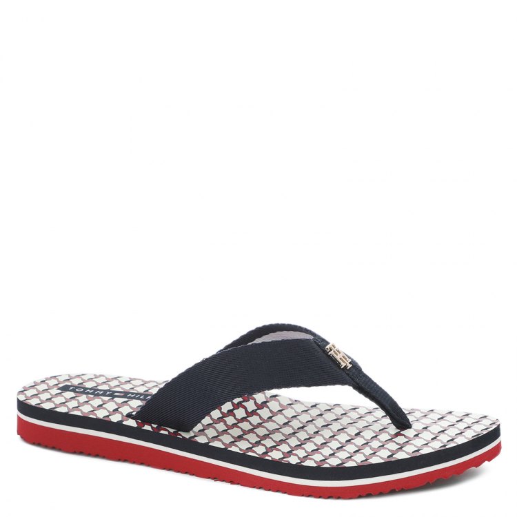 

Женские сланцы TOMMY HILFIGER TH CORPORATE FLAT BEACH SANDAL цв. темно-синий 40 EU, FW0FW05764