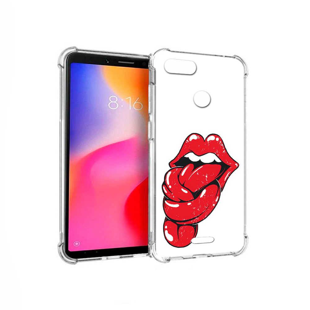 

Чехол MyPads Tocco для Xiaomi Redmi 6 яркие губы с языком (PT113762.304.705), Прозрачный, Tocco