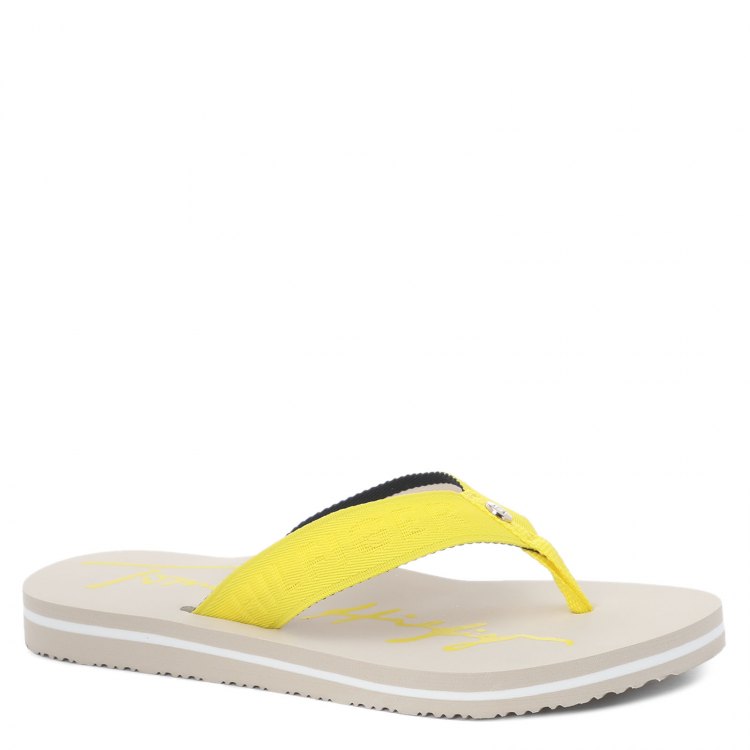 фото Женские сланцы tommy hilfiger th faded flat beach sandal fw0fw05763 цв. желтый 40 eu