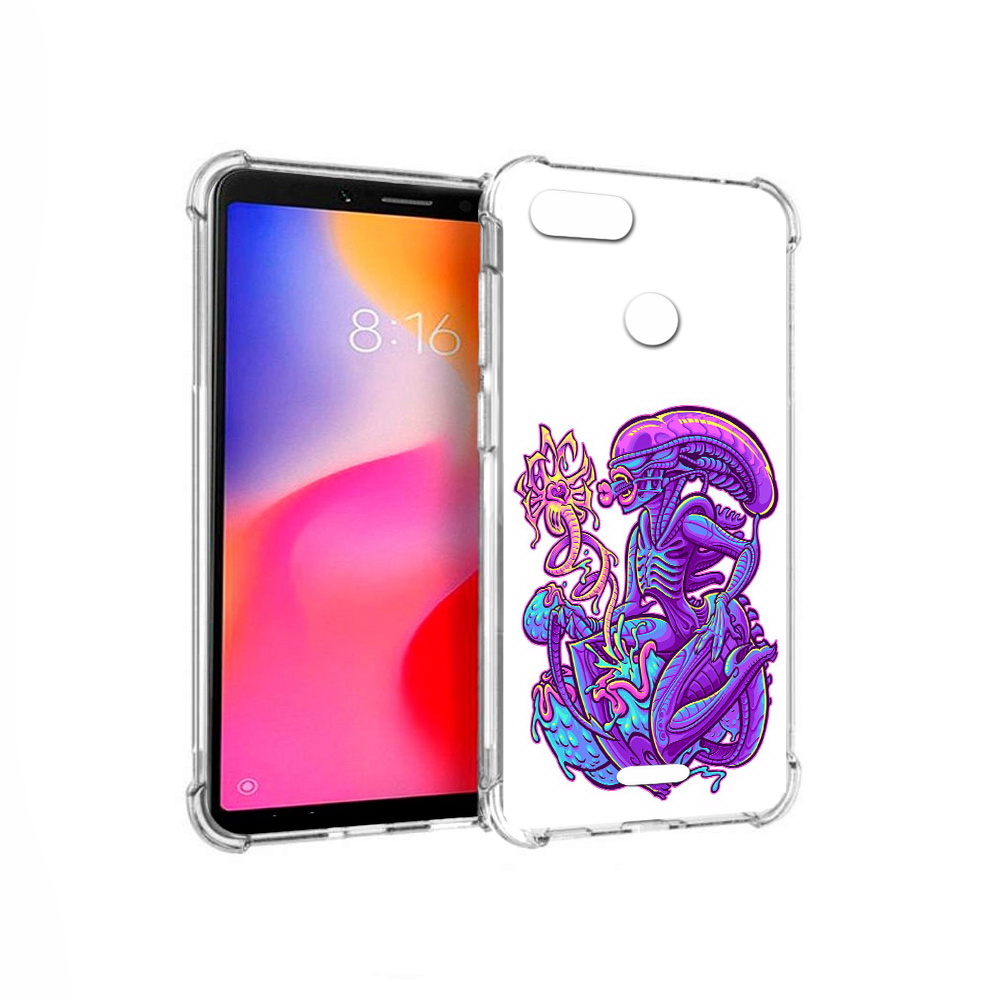 

Чехол MyPads Tocco для Xiaomi Redmi 6 чужой фиолетовый цвет (PT113762.304.693), Прозрачный, Tocco