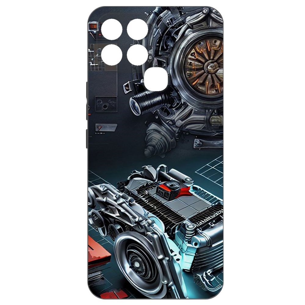 

Чехол-накладка Софт Моторы для Infinix Smart 6, Черный