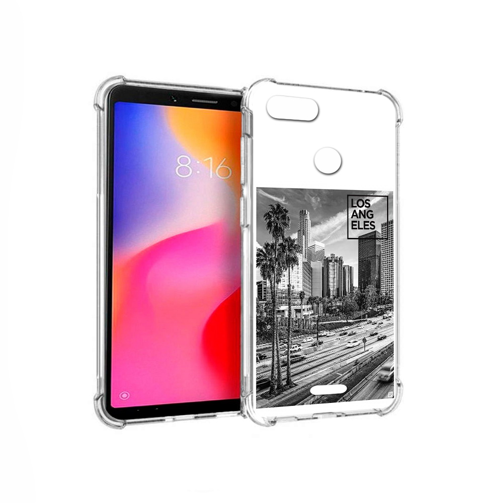 

Чехол MyPads Tocco для Xiaomi Redmi 6 черно белый лос анджелес (PT113762.304.685), Прозрачный, Tocco