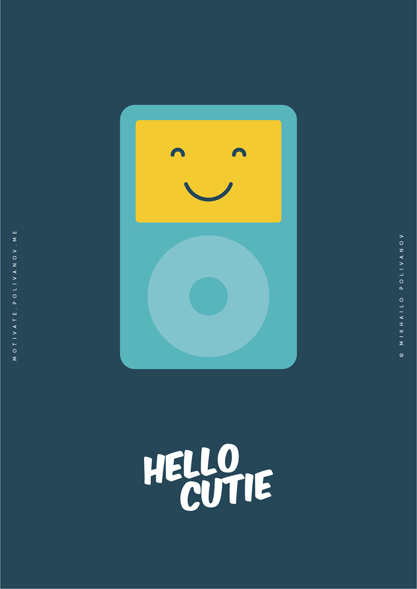 

Большой постер на стену Hello Cutie iPod 50х70 см без рамы, MMHELLOCUTIPOD