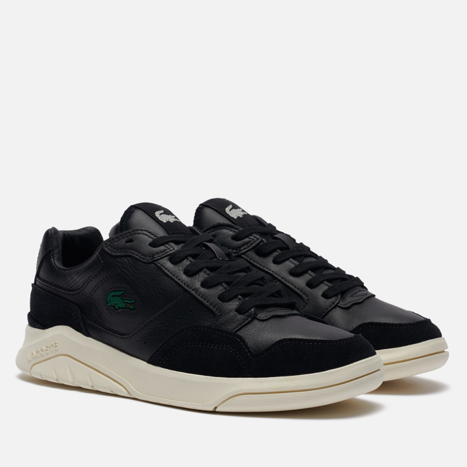 фото Кроссовки мужские lacoste game advance luxe leather черные 44.5 eu