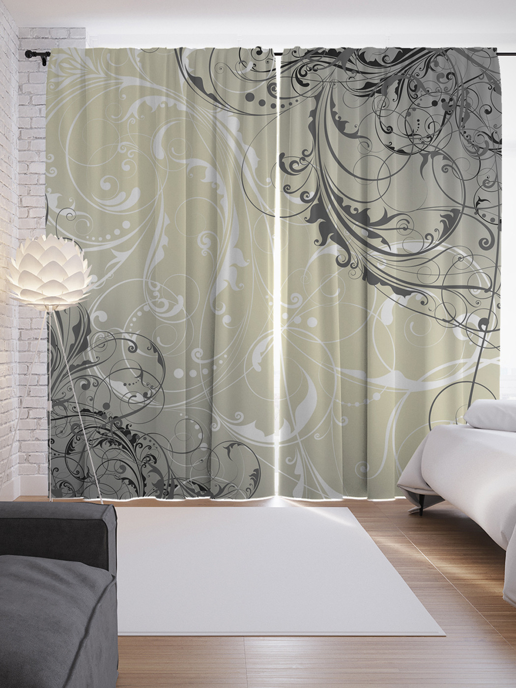 

Шторы JoyArty с фотопечатью "Небесные завитки" из сатена, 290х265 см, Небесные завитки