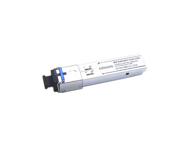 

Трансивер OSNOVO (SFP-S1SC18-F-1310-1550-I), Серебристый