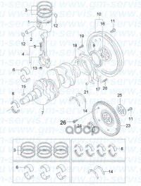 

Поршень ДВС General Motors Spark M100 1998-2005; Spark M200 2005-2017