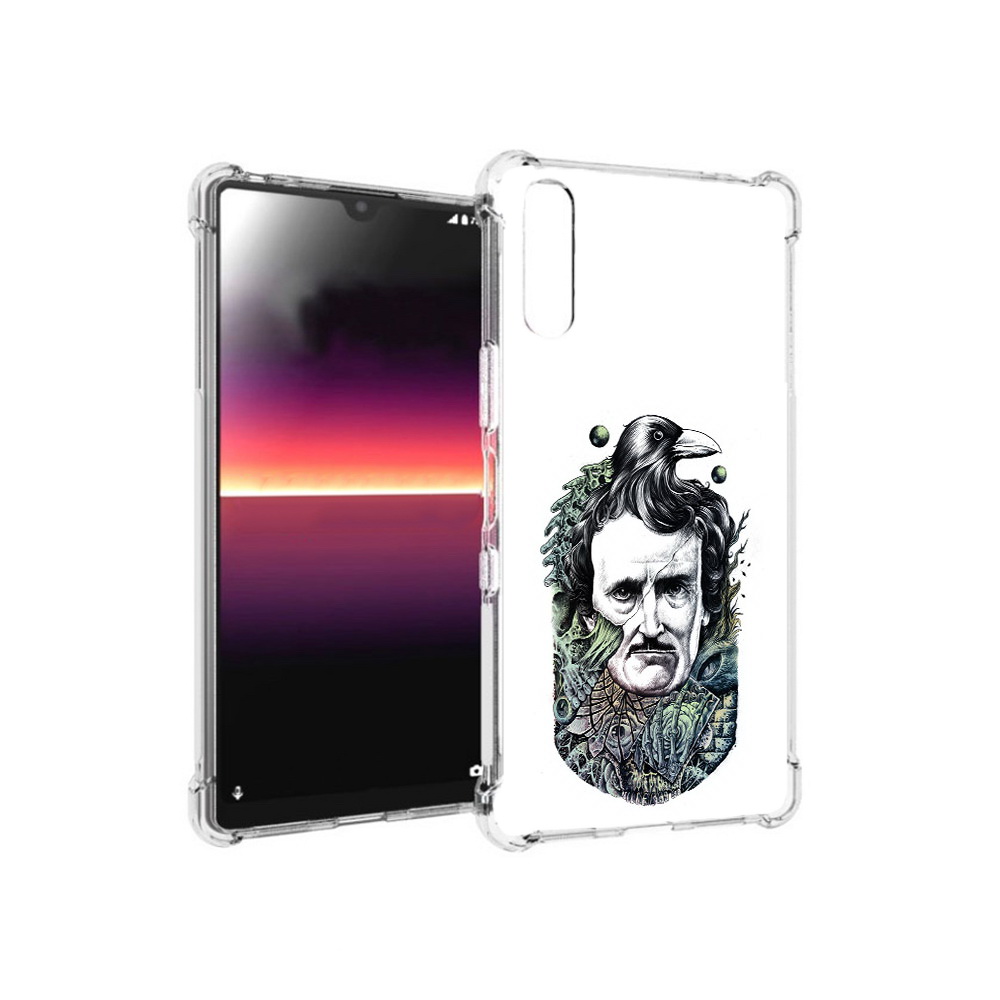 

Чехол MyPads Tocco для Sony Xperia L4 Эдгар Аллан с вороном (PT227010.235.203), Прозрачный, Tocco