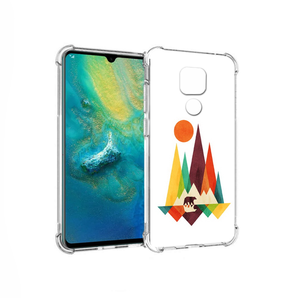 

Чехол MyPads Tocco для Huawei Mate 20x нарисованные горы с медведем (PT124578.30.506), Прозрачный, Tocco