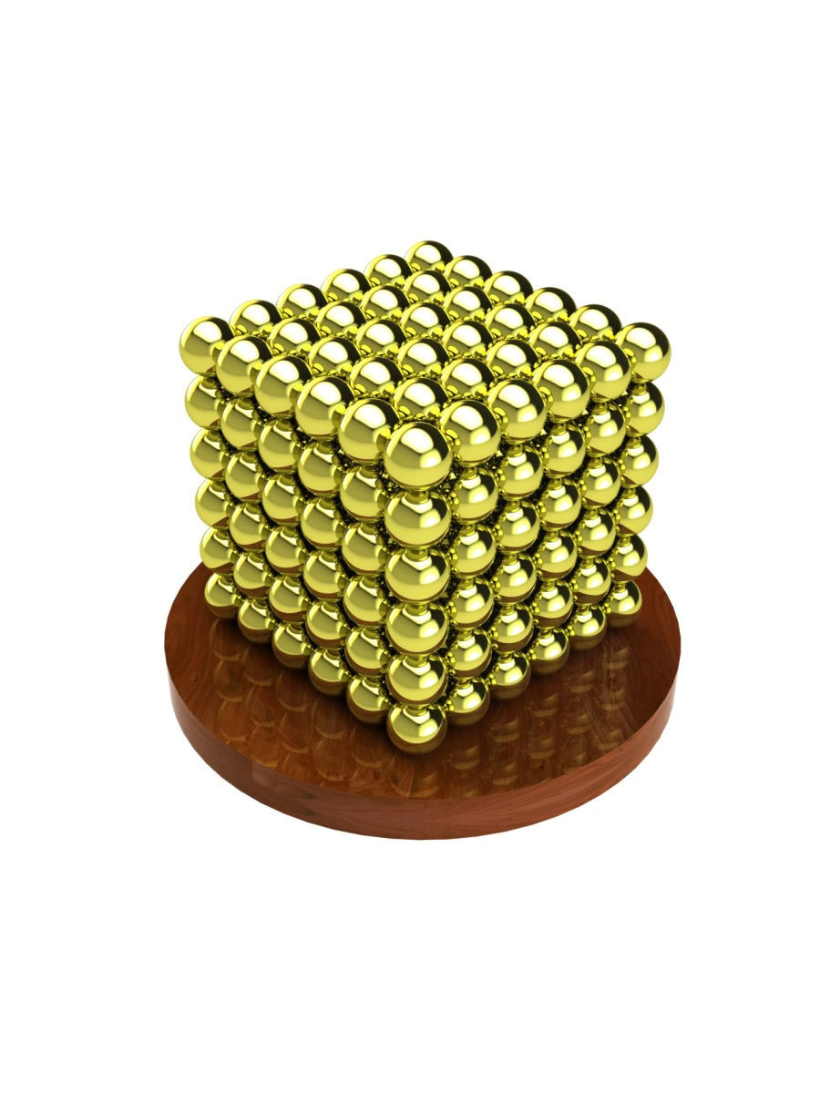Игрушка-антистресс Парк Сервис Неокуб, магнитные шарики 5мм золотистый