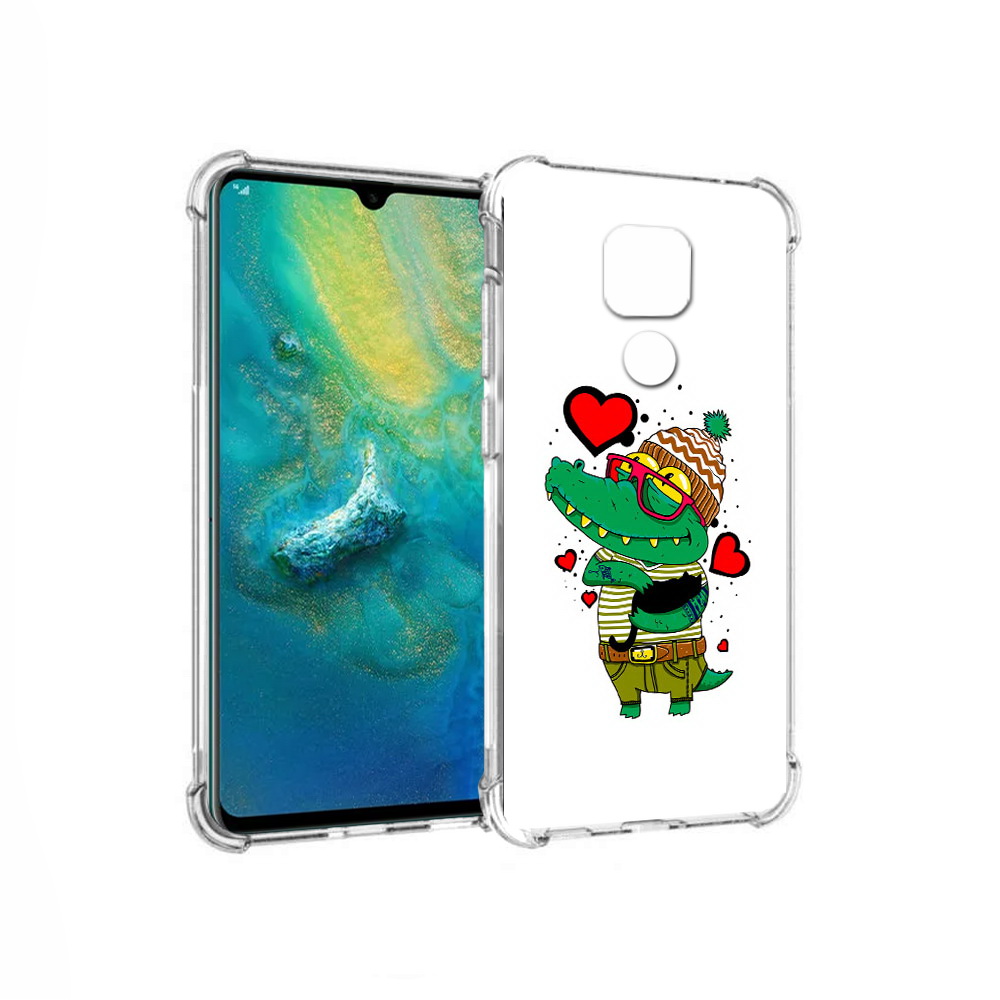

Чехол MyPads Tocco для Huawei Mate 20x Влюбленный крокодил (PT124578.30.48), Прозрачный, Tocco