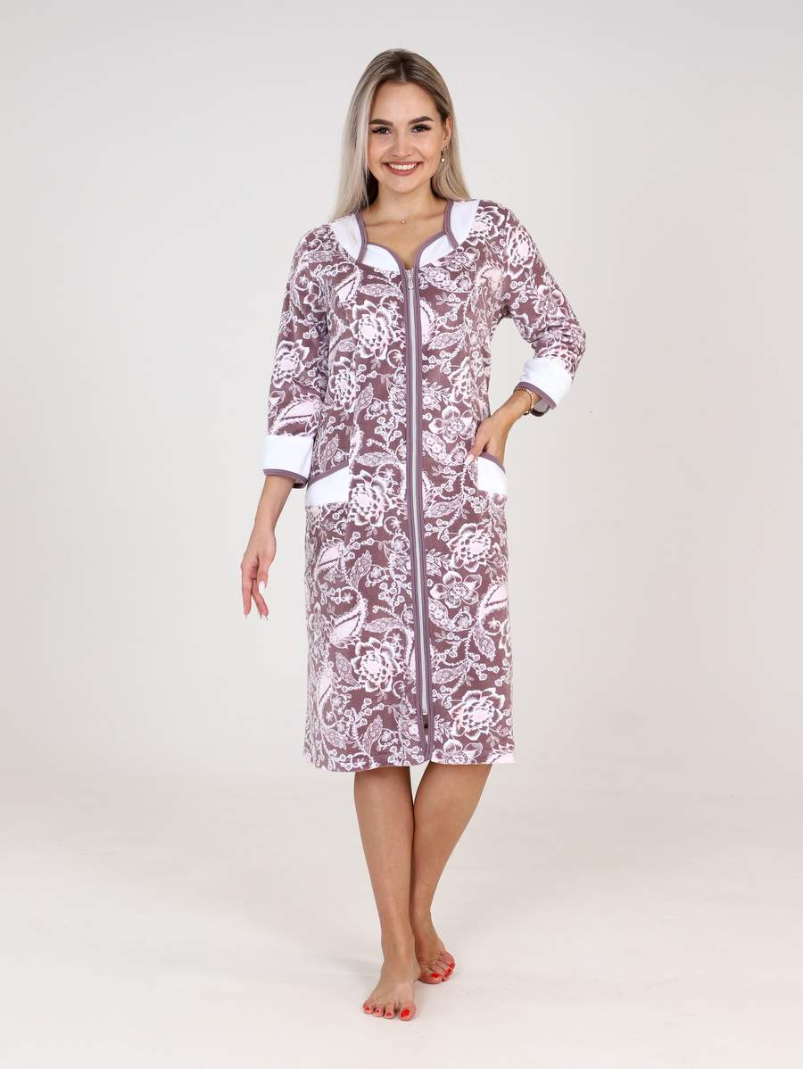 

Халат женский Elenatex Х-414 коричневый 62 RU, Х-414