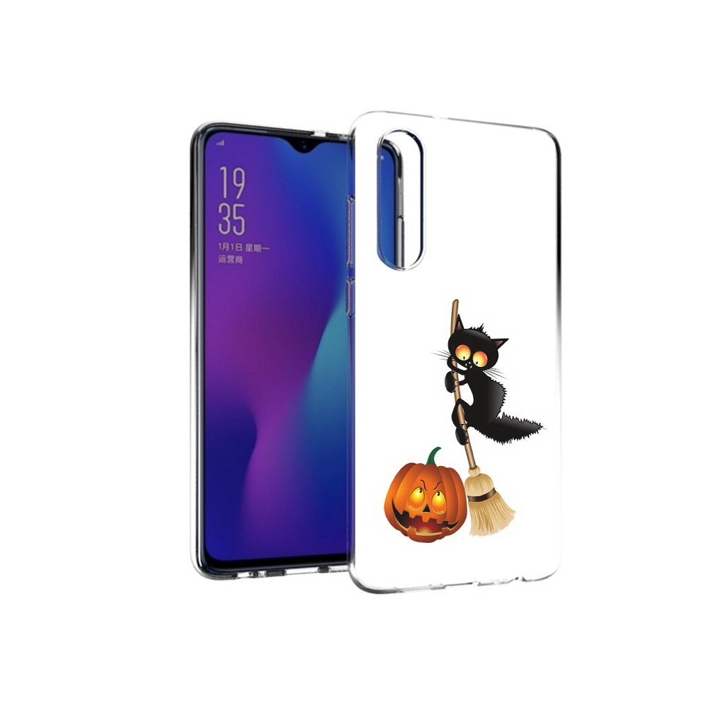 

Чехол MyPads Tocco для Huawei P30 хэлуинский котик, Прозрачный, Tocco