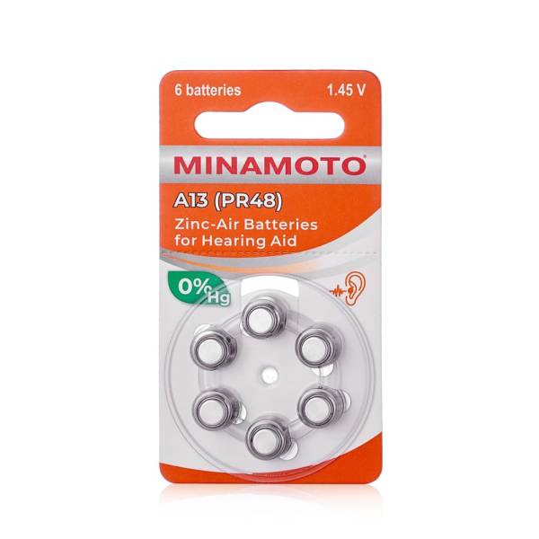Слуховая батарейка Minamoto A13 PR48, 6 card 8813