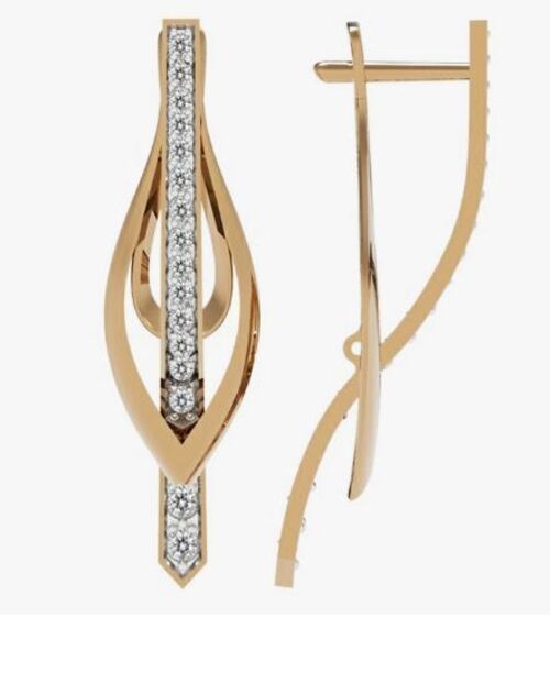 

Серьги из золота Golden Eagle 018862-1102, фианит, 018862-1102