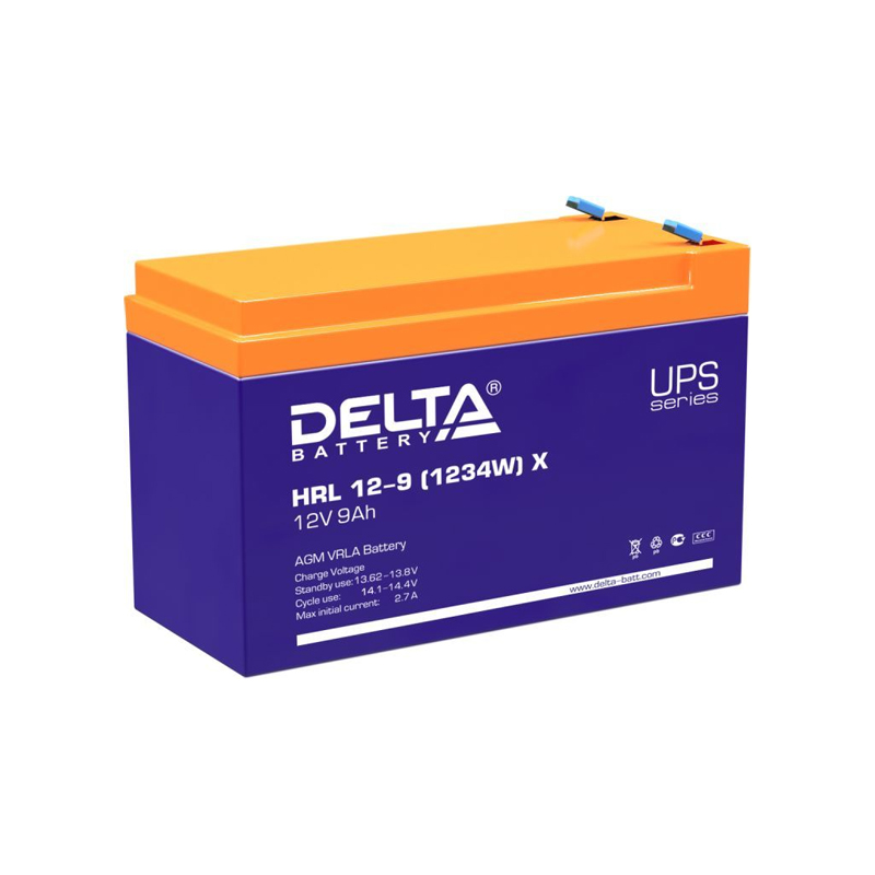 фото Аккумулятор для ибп delta hrl 12-9 (1234w) x 12в, 9ач