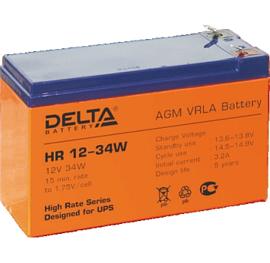 фото Аккумулятор для ибп delta hr 12-34