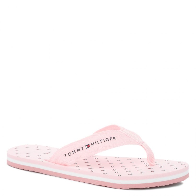 фото Женские сланцы tommy hilfiger th mini flags beach sandal цв. светло-розовый 36 eu