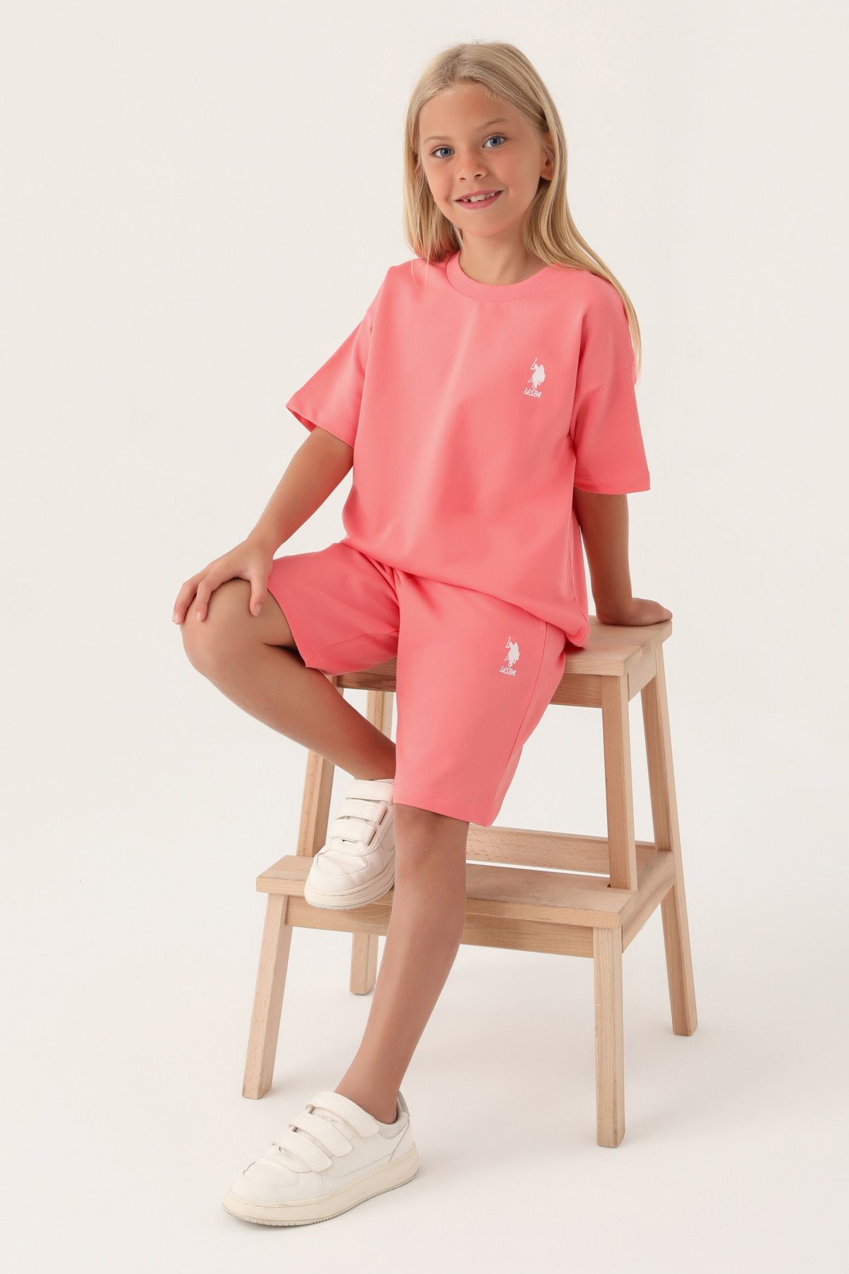 Костюм повседневный детский U.S. POLO Assn. US1822-V1, розовый, 140