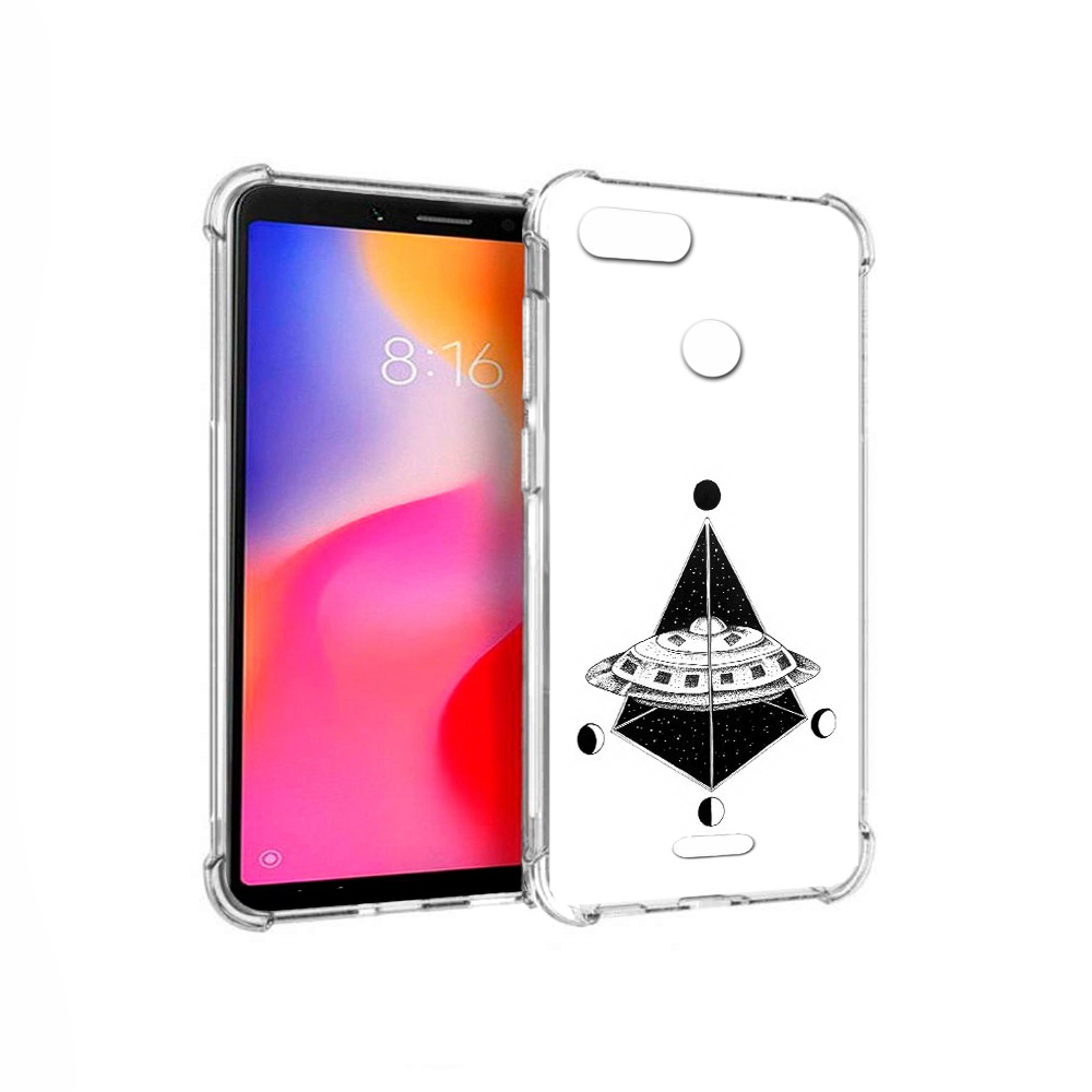 

Чехол MyPads Tocco для Xiaomi Redmi 6 черно белая летающая тарелка (PT113762.304.679), Прозрачный, Tocco