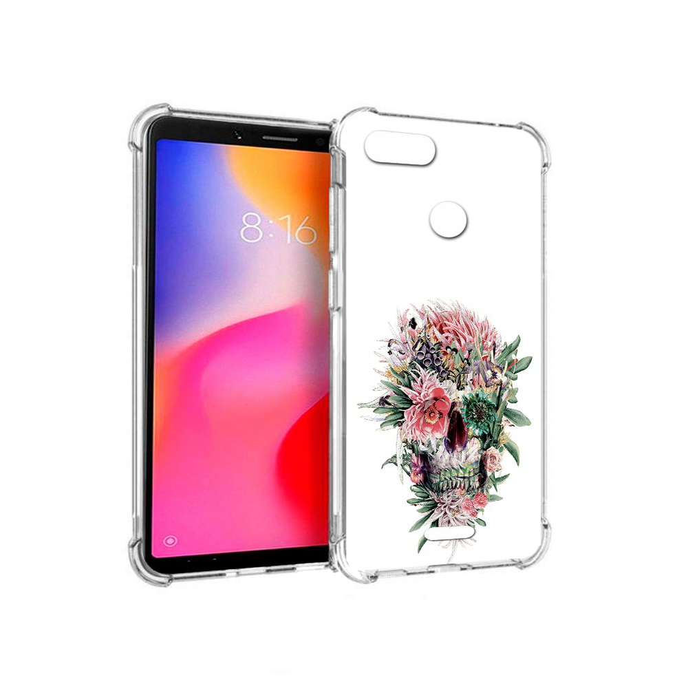 

Чехол MyPads Tocco для Xiaomi Redmi 6 череп из цветов (PT113762.304.677), Прозрачный, Tocco