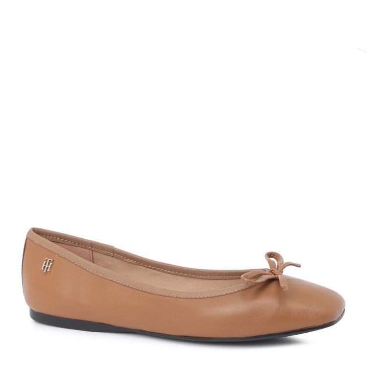 фото Женские балетки tommy hilfiger essential square toe ballerina цв. светло-коричневый 36 eu