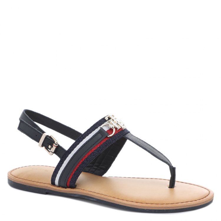 фото Женские сандалии tommy hilfiger shimmery ribbon flat sandal цв. темно-синий 41 eu