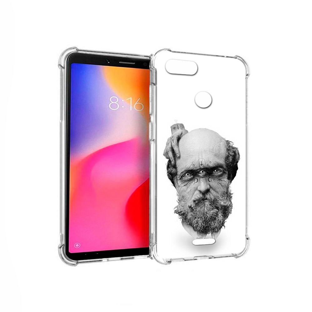 

Чехол MyPads Tocco для Xiaomi Redmi 6 страшный бородатый мужчина абстракция, Прозрачный, Tocco