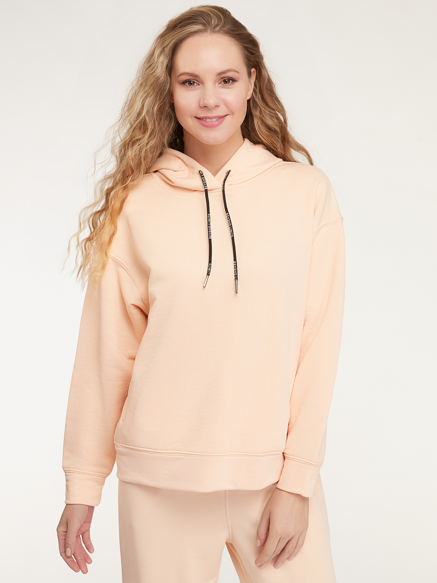 

Толстовка женская oodji 15408018 бежевая 2XL, Бежевый, 15408018
