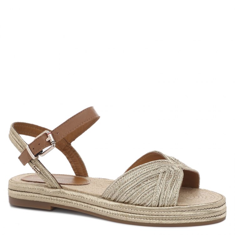 

Женские эспадрильи TOMMY HILFIGER TH ARTISANAL FLAT SANDAL цв. золотисто-бежевый 40 EU, FW0FW05595
