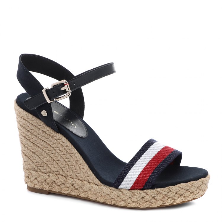 фото Женские эспадрильи tommy hilfiger shimmery ribbon high wedge цв. темно-синий 37 eu