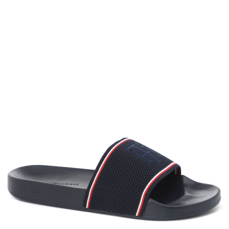 фото Женские шлепанцы tommy hilfiger tommy knitted pool slide fw0fw05456 цв. темно-синий 41 eu