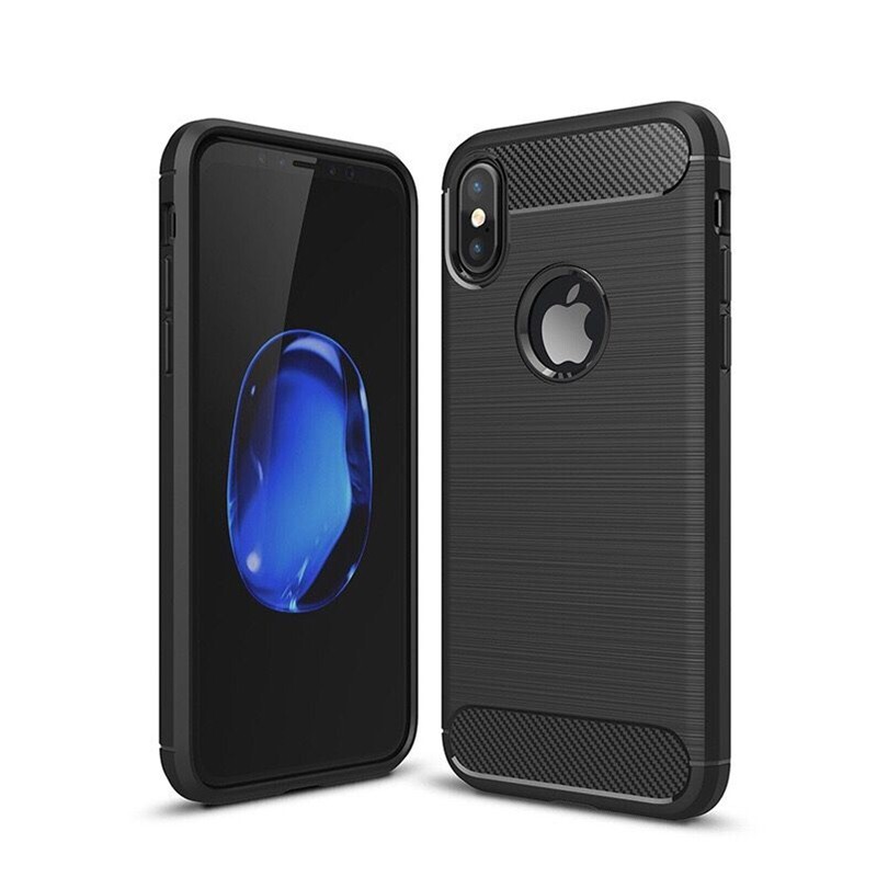 

Чехол силиконовый для iPhone XR 6.1 Carbon series черный, Apple iPhone XR