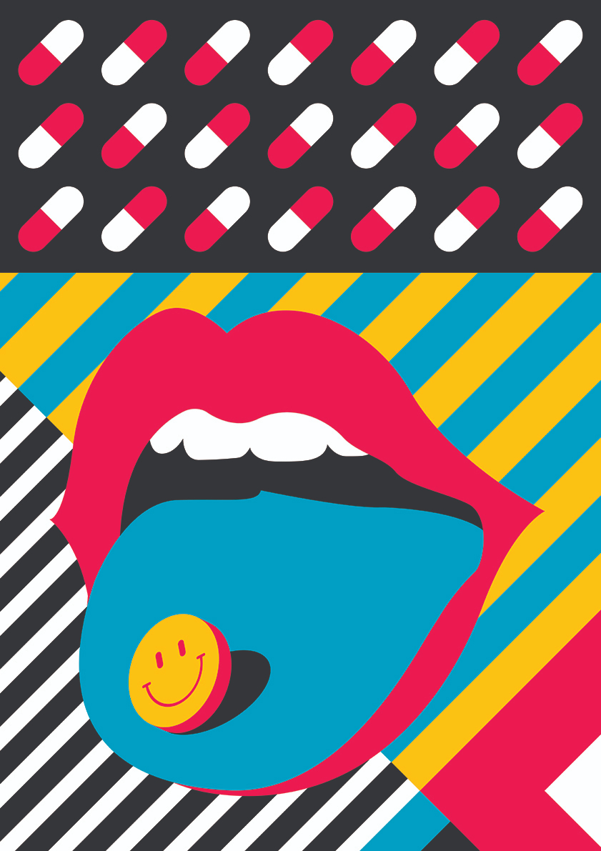 

Большой постер на стену Geometry Lips Coin 50х70 см без рамы, MMLIPS