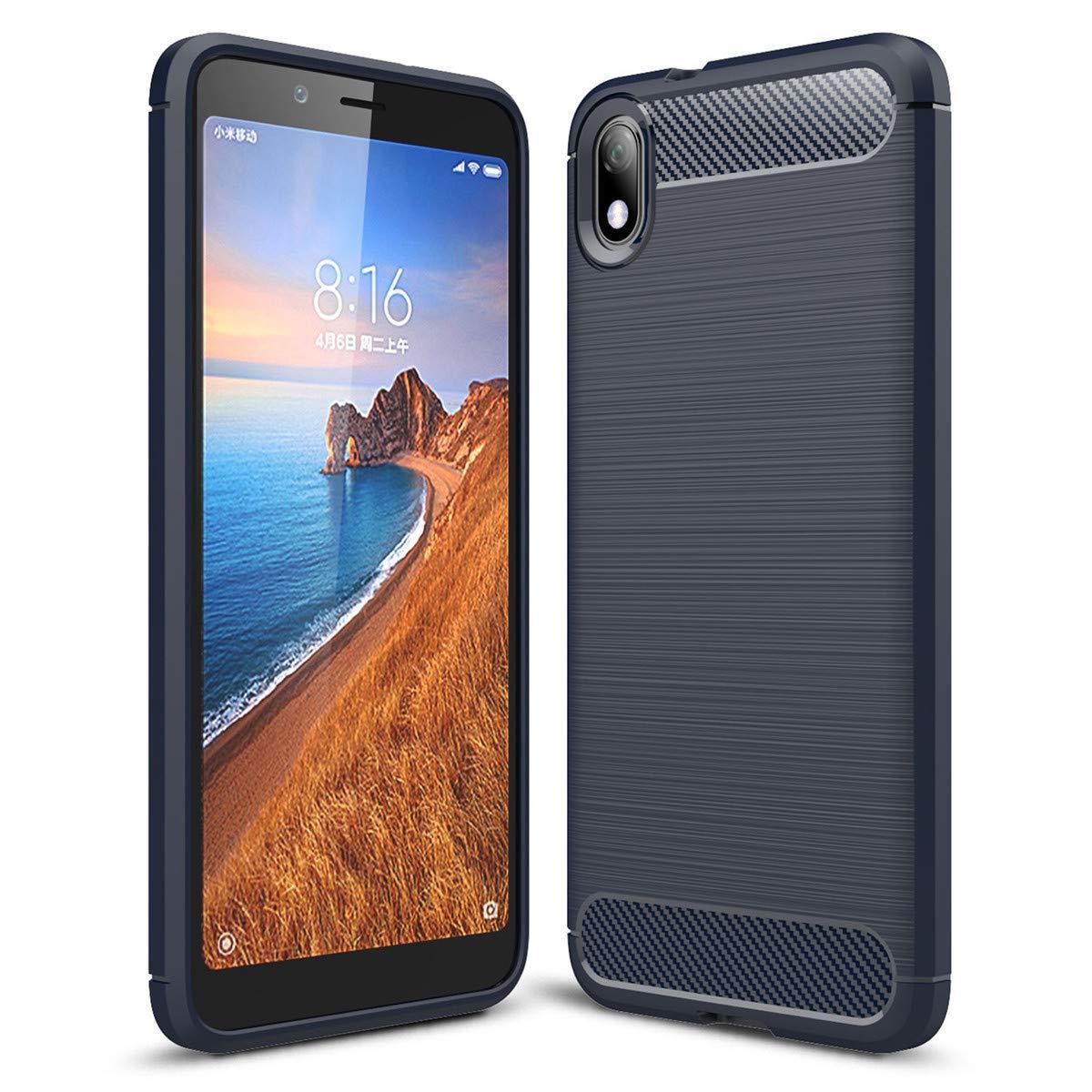 

Чехол силиконовый для Xiaomi Redmi 7A Carbon series синий, Xiaomi Redmi 7A