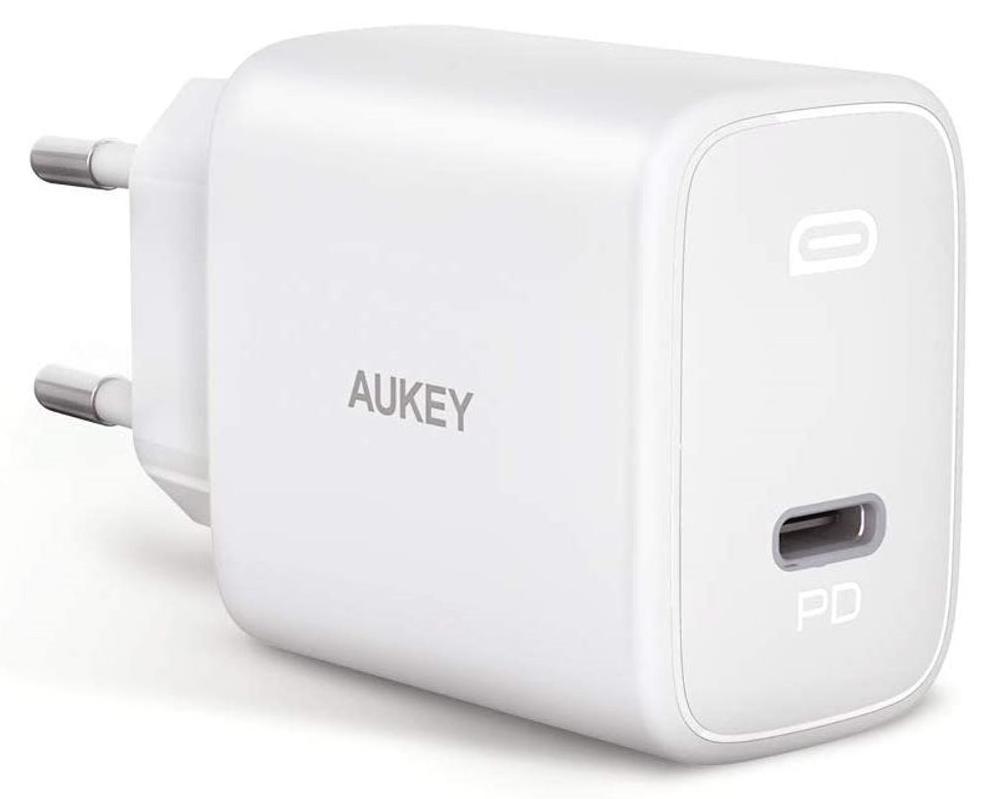 фото Сетевое зарядное устройство aukey swift pd 20w usb-c pa-f1s (white)