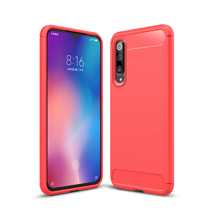 

Чехол силиконовый для Xiaomi Mi 9 Lite Carbon series красный, Xiaomi Mi 9 Lite