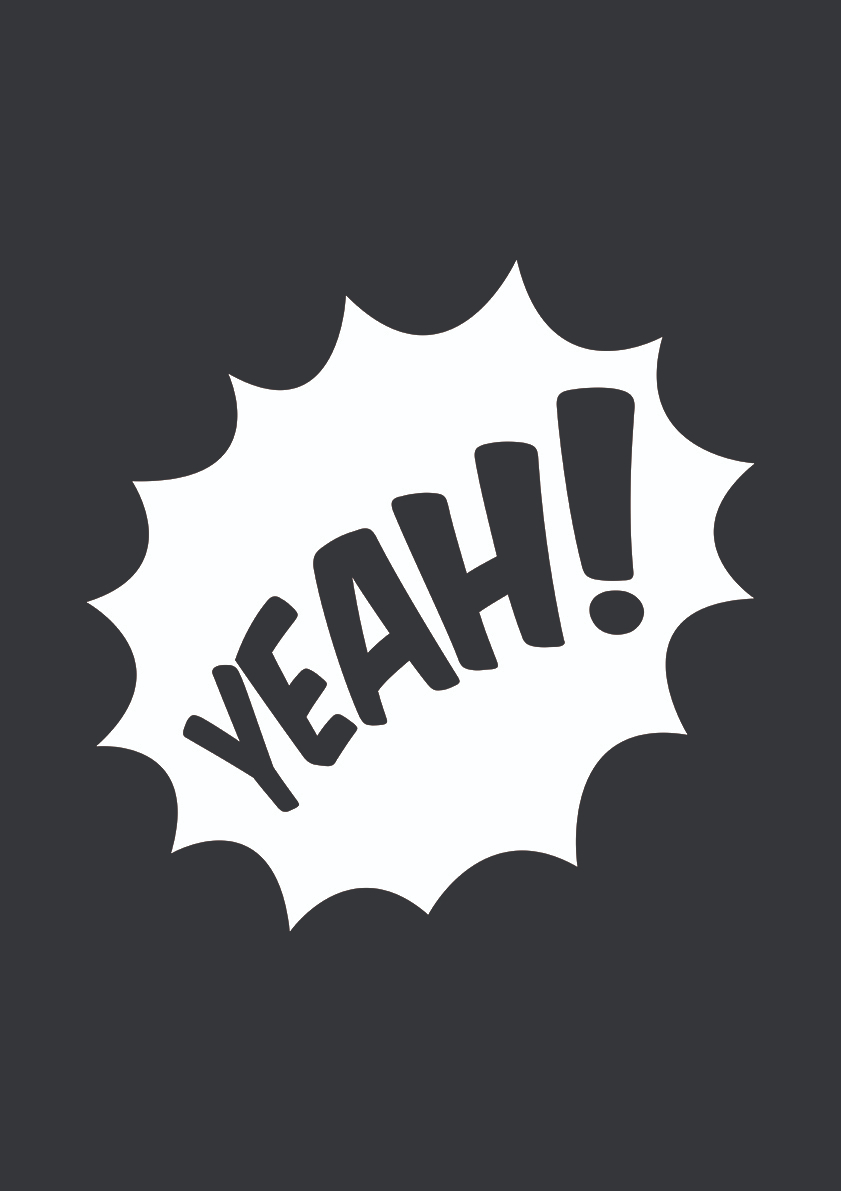 

Большой постер на стену Yeah 40х50 см без рамы, MMYEAHBW